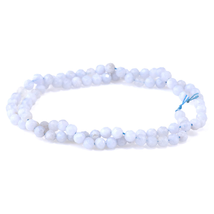 Blue Lace Agate 4mm Microfaceted Round - 15-16 Inch