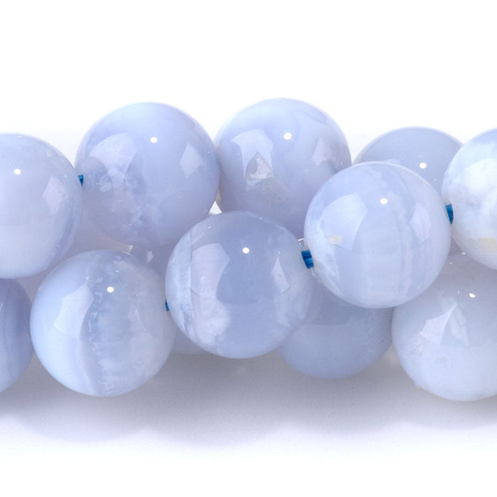 Blue Lace Agate 8mm Round A Grade - 15-16 Inch