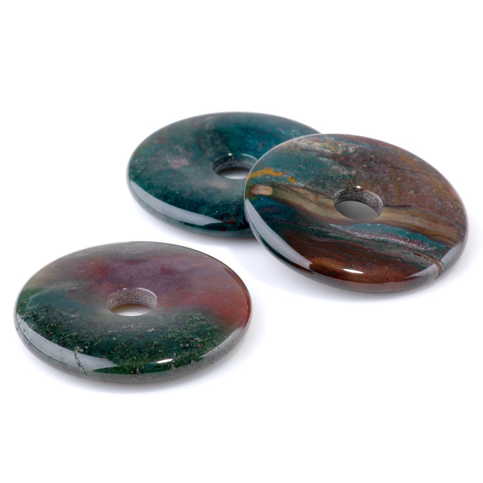 Bloodstone 40mm Donut Pendant