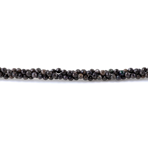 This is a Dakota Stones 4mm Black Opal Gemstone strand with faceted round beads in 15-16 inch strand.