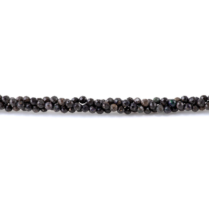 Black Opal 4mm Round Faceted - 15-16 Inch