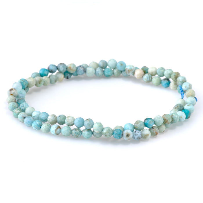Blue Opal 4mm Microfaceted Round - 15-16 Inch