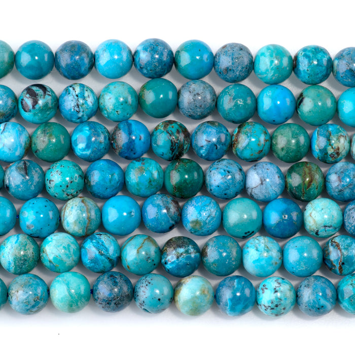 Peruvian Blue Opal 8mm Round - 15-16 Inch