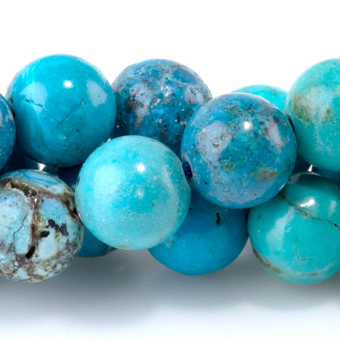 Peruvian Blue Opal 8mm Round - 15-16 Inch