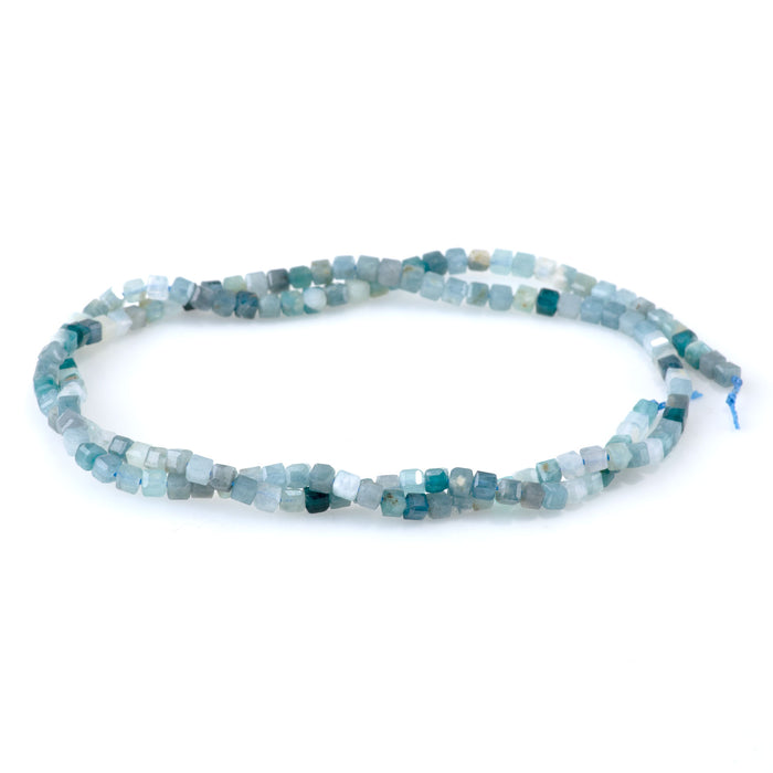 Blue Tourmaline 3mm Table Cut Cube A Grade - 15-16 Inch