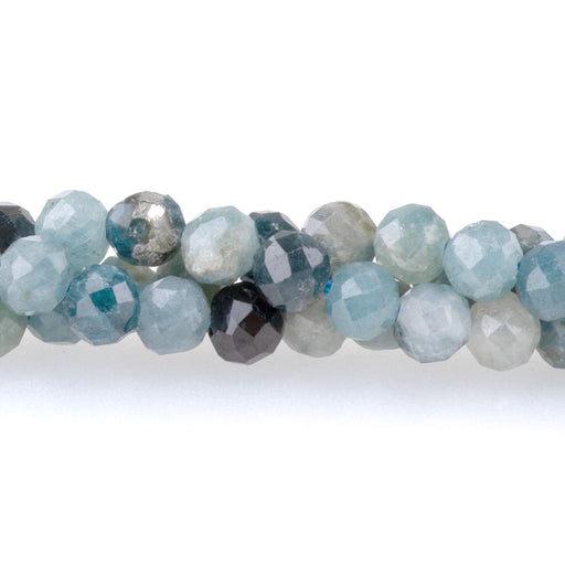 This is a Dakota Stones 4mm Blue Tourmaline Microfaceted Gemstone strand with A grade round beads in 15-16 inch strand.