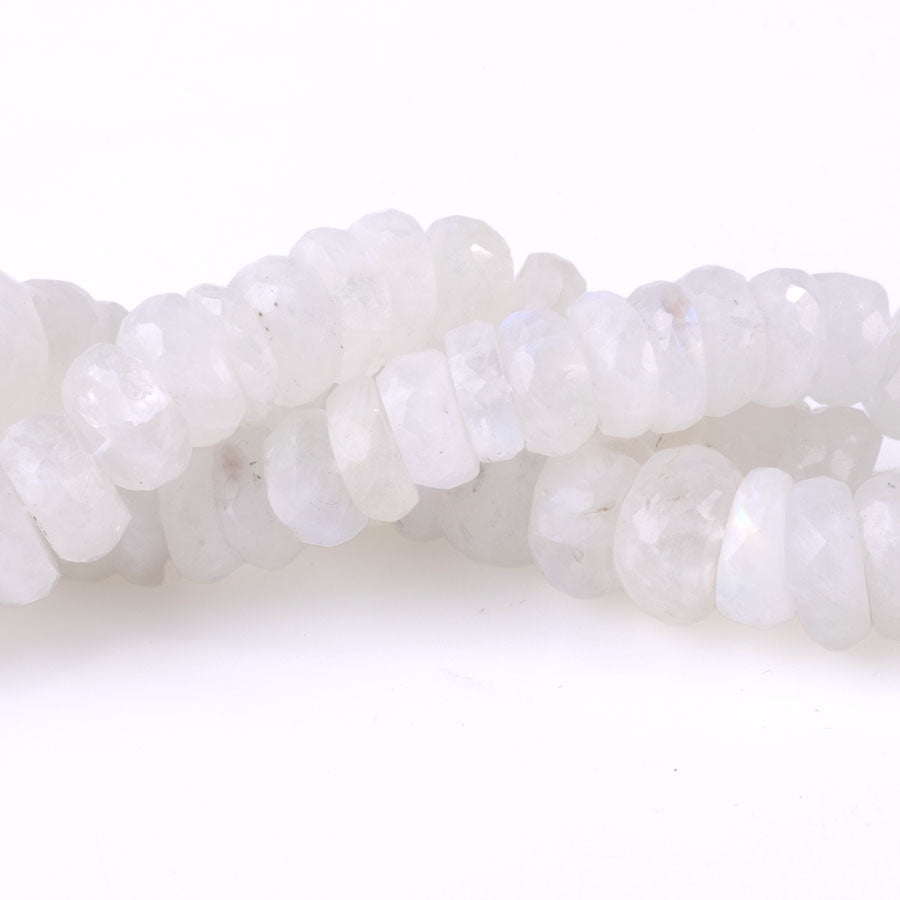 Blue Moonstone 12mm Rondelle Faceted 8 - inch
