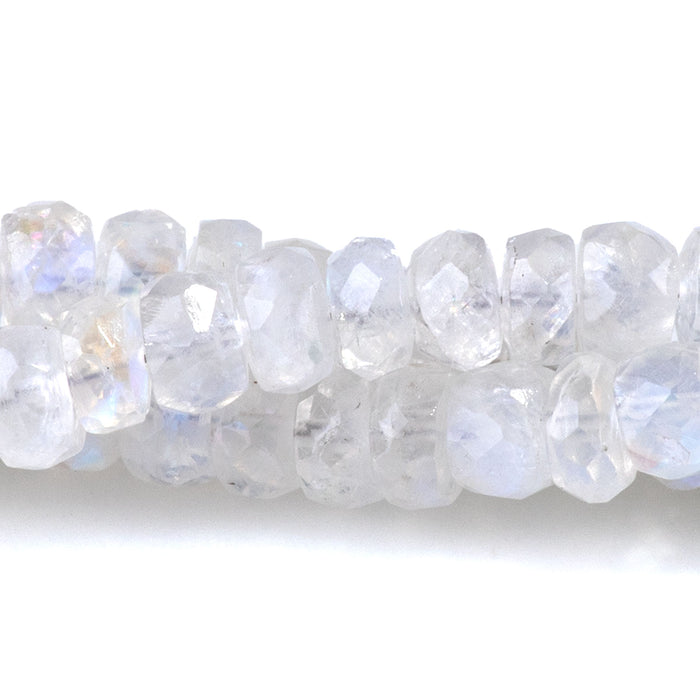 Blue Moonstone 2-4x5-6mm Faceted Irregular Tyre Bead - 8-Inch