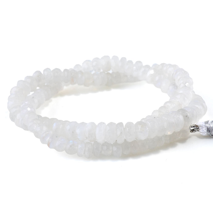 Blue Moonstone 3-8mm Graduated Faceted Rondelle - 18 Inch