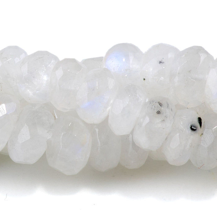 Blue Moonstone 3-8mm Graduated Faceted Rondelle - 18 Inch