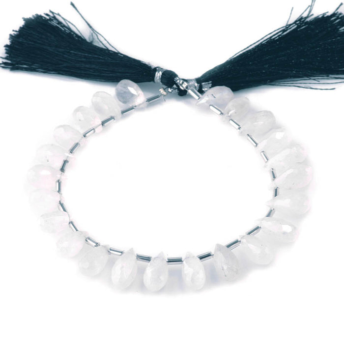 Blue Moonstone 5x8-7x12mm Faceted Irregular Drop  - 8 Inch