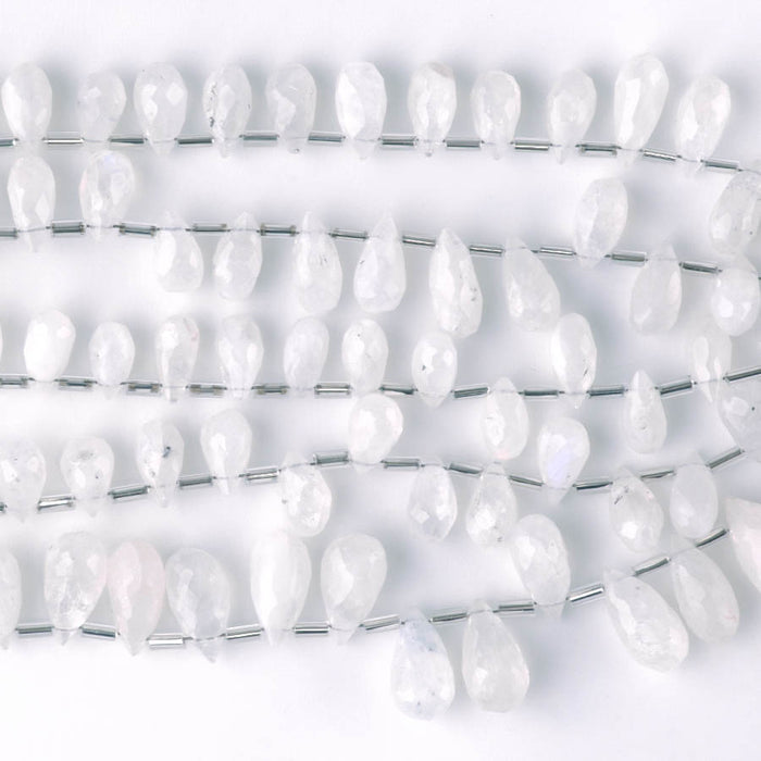 Blue Moonstone 5x8-7x12mm Faceted Irregular Drop  - 8 Inch