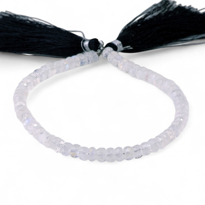 Blue Moonstone 5mm Faceted Irregular Rondelle - 8 Inch