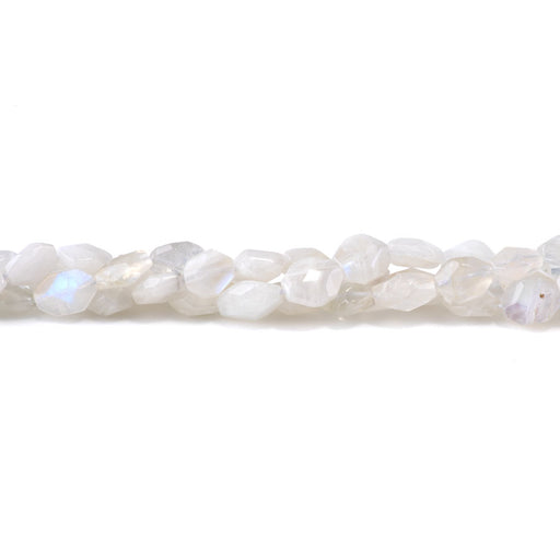 This is a Dakota Stones 6x8-10x12mm Blue Moonstone Cut Gemstone strand with free-form beads in 15-16 inch strand.