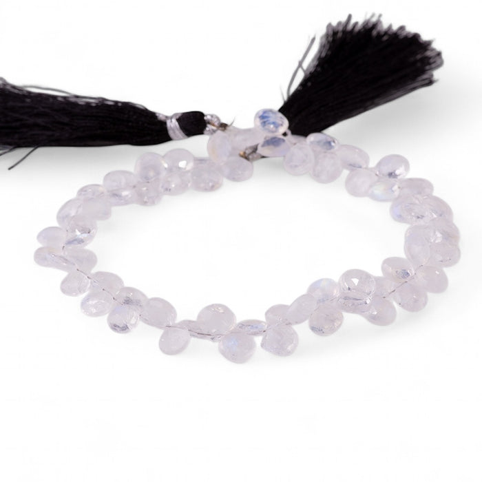 Blue Moonstone 6-8mm Faceted Heart - 8 Inch