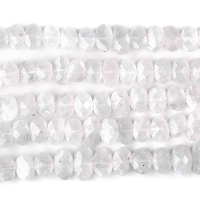 Blue Moonstone 7x10-9x14mm Faceted Irregular Oval -10 Inch