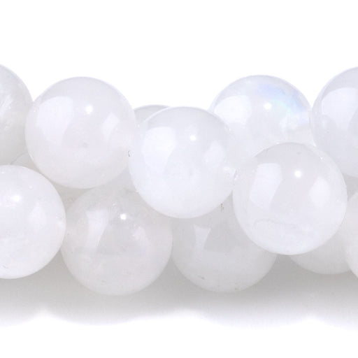This is a Dakota Stones 8mm Blue Moonstone Gemstone strand with A grade round beads in 15-16 inch strand.