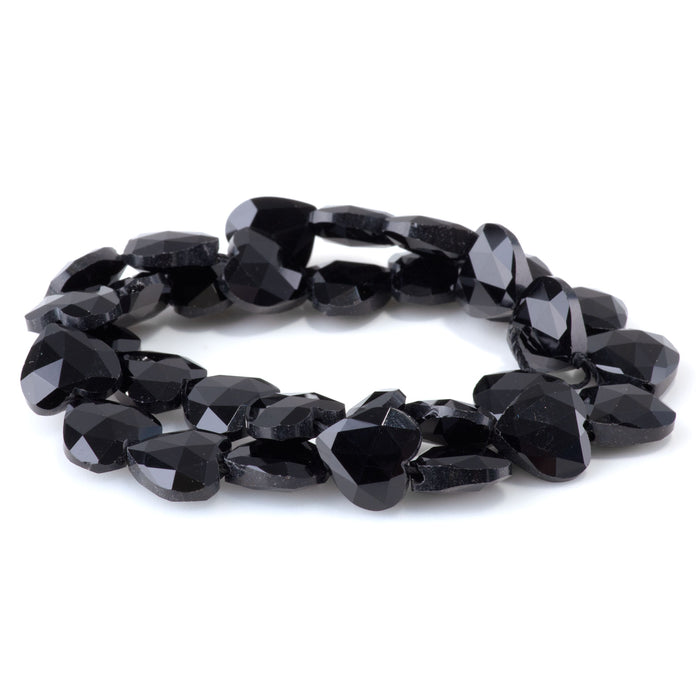 Black Obsidian 14mm Faceted Heart - 15-16 Inch