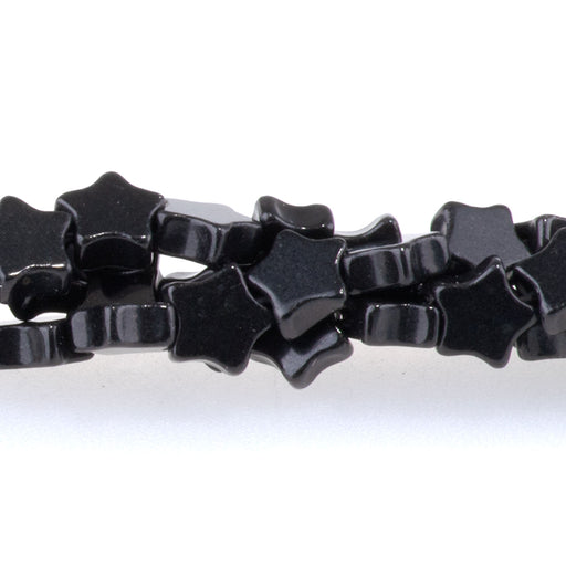 This is a Dakota Stones 6mm Black Obsidian Gemstone strand with star beads in 15-16 inch strand.