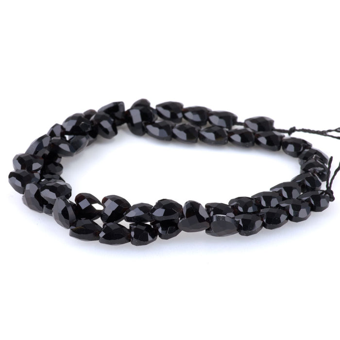 Black Obsidian 8mm Faceted Puff Heart - 15-16 Inch