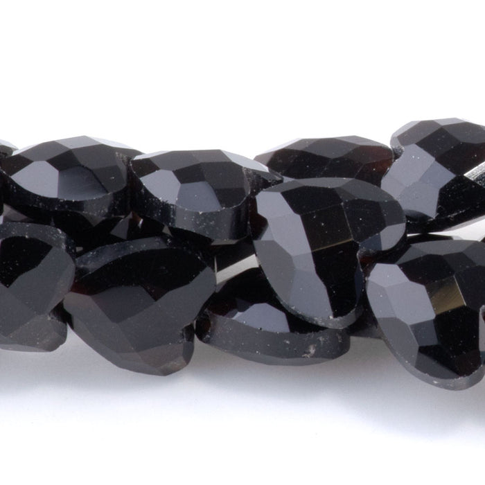 Black Obsidian 8mm Faceted Puff Heart - 15-16 Inch