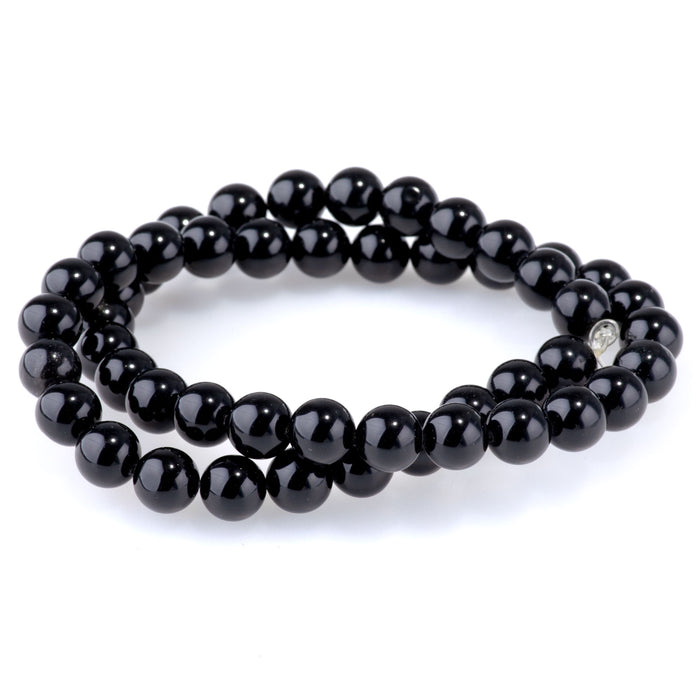 Black Obsidian 8mm Round - 15-16 Inch