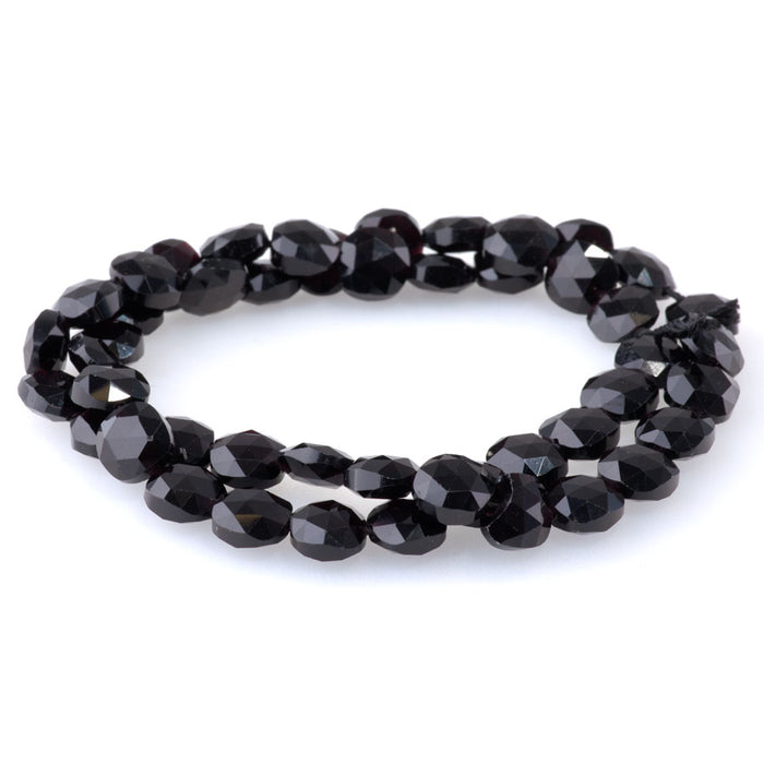 Black Obsidian 8mm Faceted Puff Square - 15-16 Inch