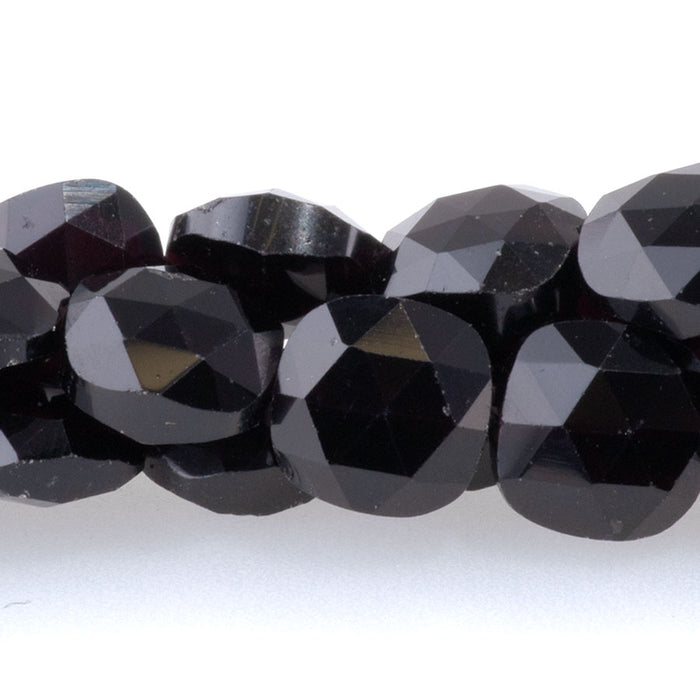 Black Obsidian 8mm Faceted Puff Square - 15-16 Inch