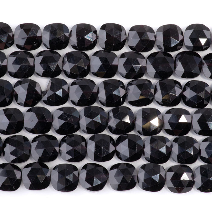 Black Obsidian 8mm Faceted Puff Square - 15-16 Inch