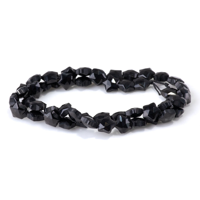 Black Obsidian 8mm Faceted Star Bead - 15-16 Inch