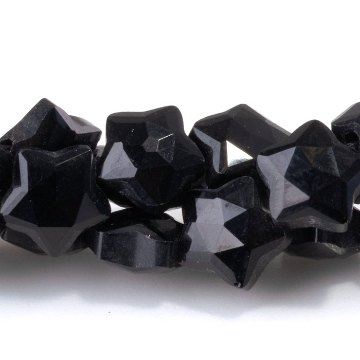Black Obsidian 8mm Faceted Star Bead - 15-16 Inch