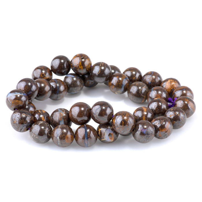 Australian Boulder Opal 10mm Round - 15-16 Inch