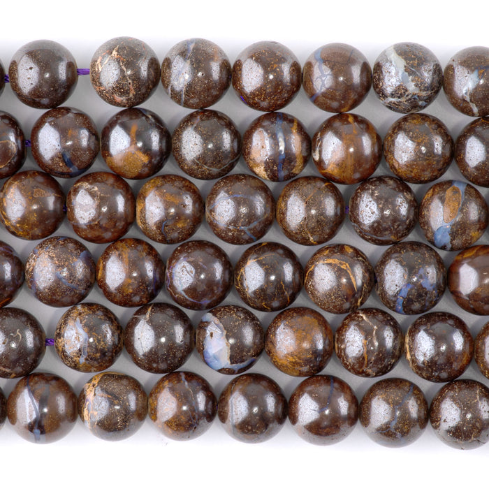 Australian Boulder Opal 10mm Round - 15-16 Inch