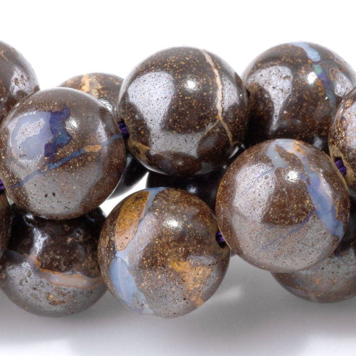 Australian Boulder Opal 10mm Round - 15-16 Inch