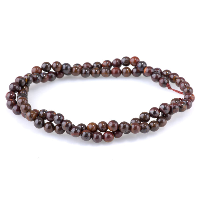 Australian Boulder Opal 4mm Round - 15-16 Inch