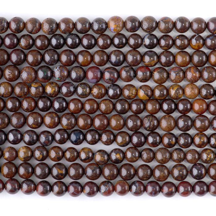 Australian Boulder Opal 4mm Round - 15-16 Inch