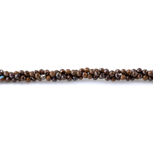 This is a Dakota Stones Australian Boulder Opal4mm Gemstone strand with faceted round beads in 15-16 inch strand.