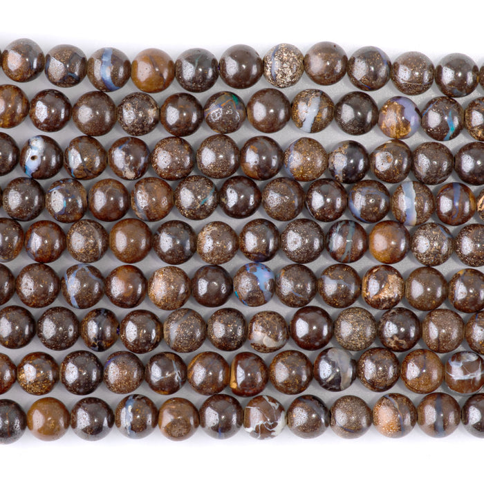 Australian Boulder Opal 6mm Round - 15-16 Inch