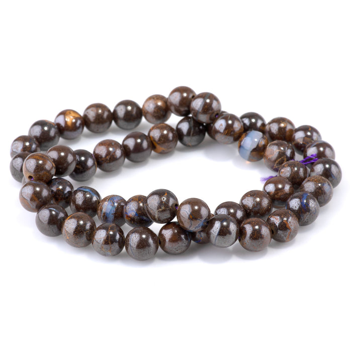 Australian Boulder Opal 8mm Round - 15-16 Inch