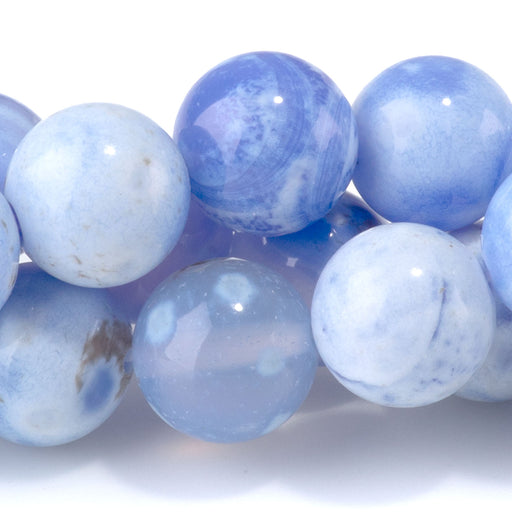 This is a Dakota Stones Blue Porcelain Agate10mm Gemstone strand with round beads in 15-16 inch strand.