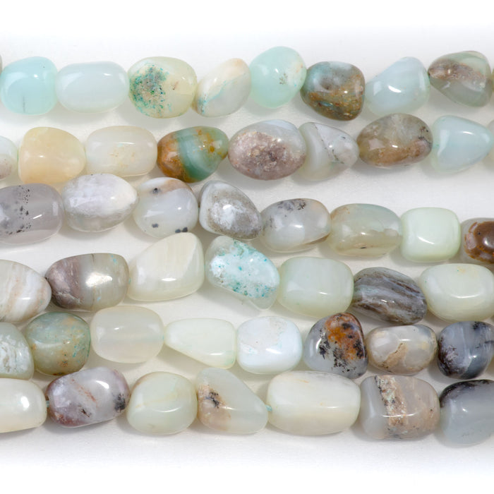 Blue Peruvian Opal 7x9mm Nugget - 15-16 Inch