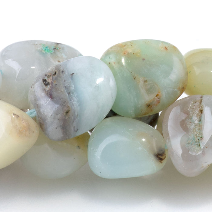 Blue Peruvian Opal 7x9mm Nugget - 15-16 Inch