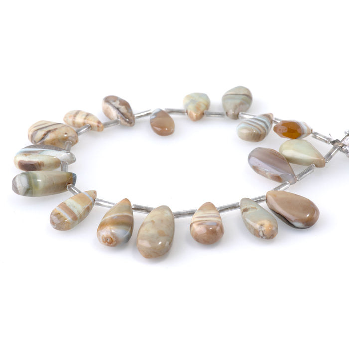 Blue Peruvian Opal 9x14-13x20mm Drop - 8 Inch