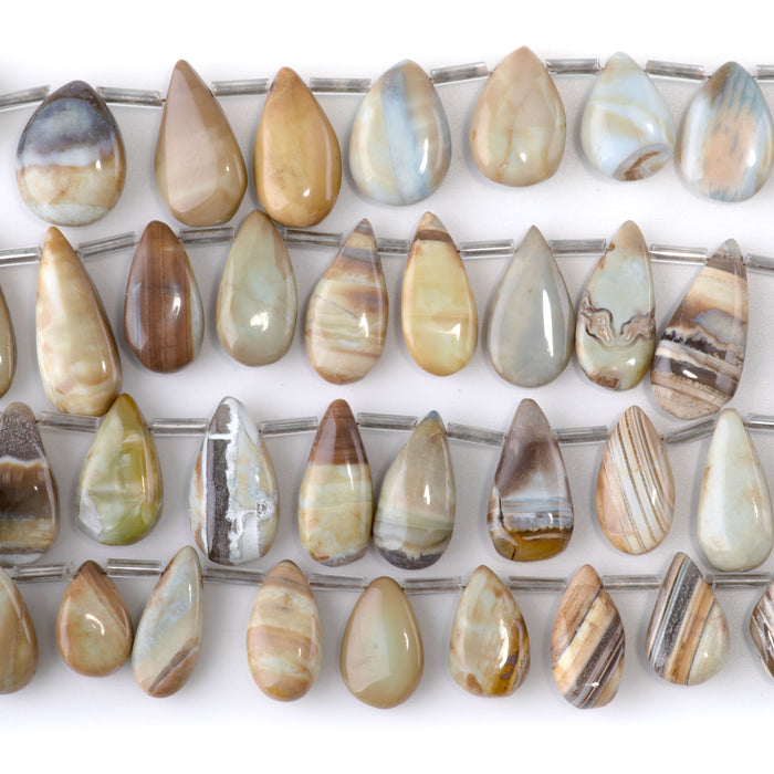 Blue Peruvian Opal 9x14-13x20mm Drop - 8 Inch