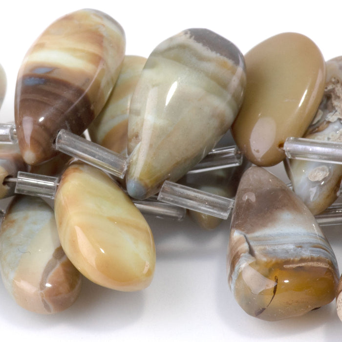 Blue Peruvian Opal 9x14-13x20mm Drop - 8 Inch