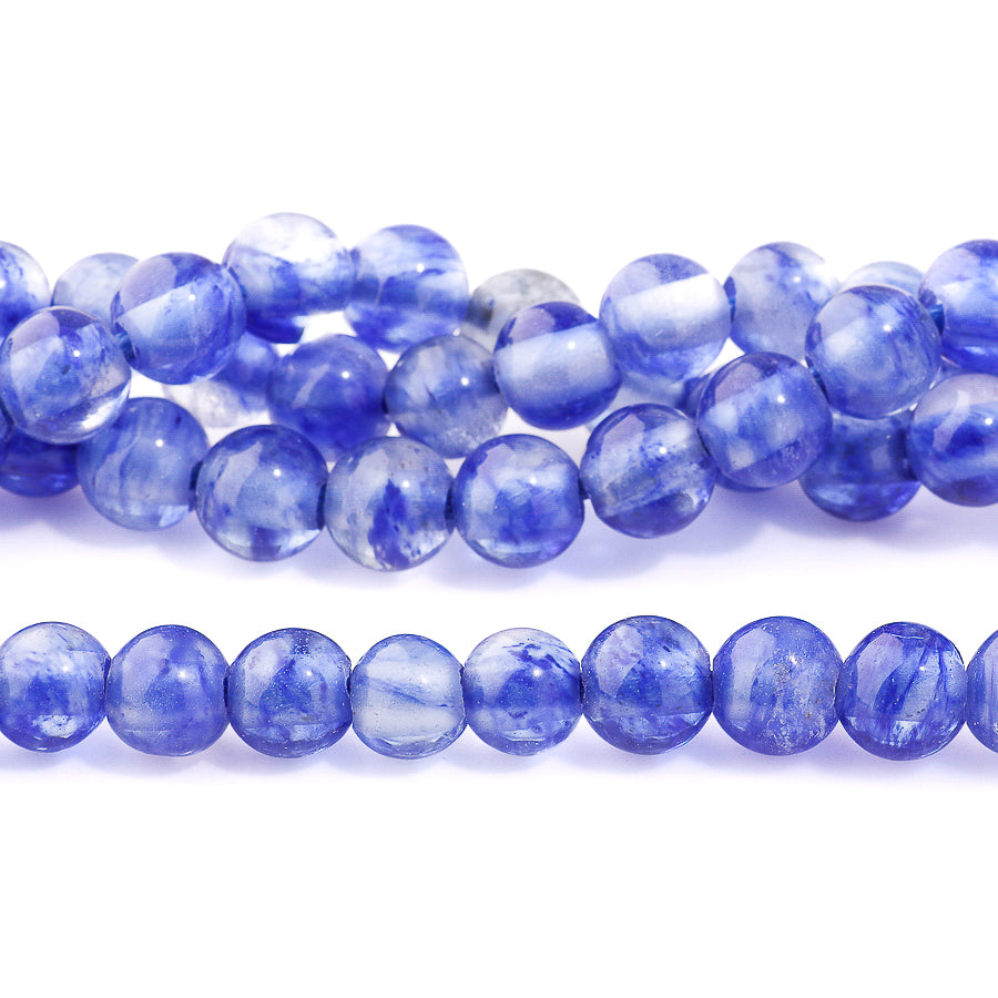 Blueberry Quartz 8mm Round (Synthetic) - Large Hole Beads