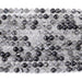 This is a Dakota Stones 4mm Black Rutilated Quartz Micofaceted Gemstone strand with round beads in 15-16 inch strand.