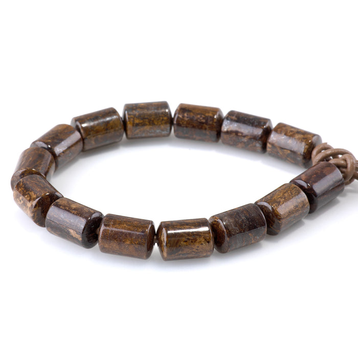Bronzite 10x14mm Barrel - Large Hole Beads