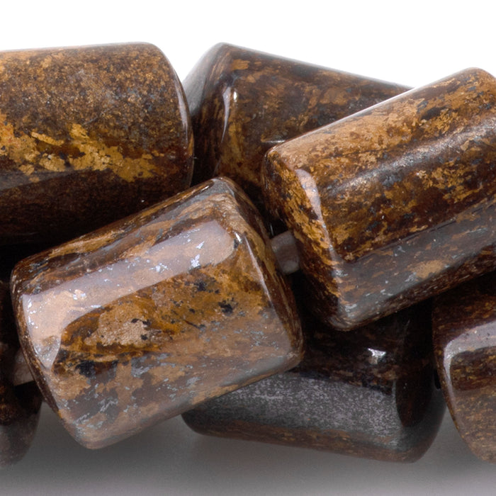 Bronzite 10x14mm Barrel - Large Hole Beads