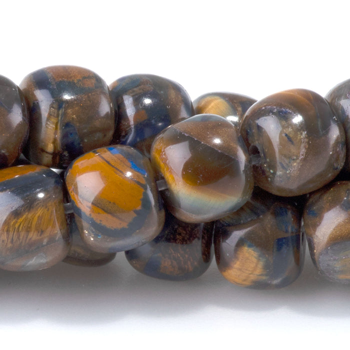 Bronzite, Tiger Eye, & Lapis 8mm Compressed Drum - 15-16 Inch